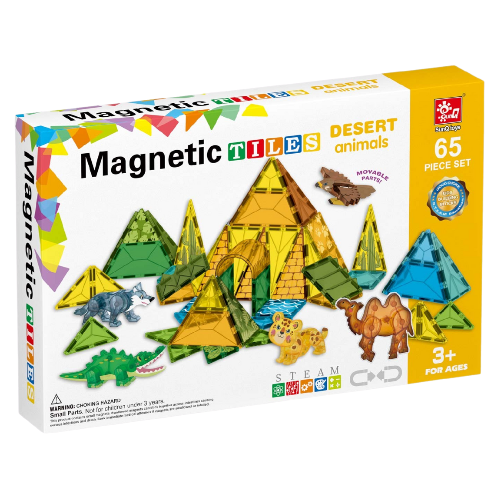 Magnetic Tiles - Wild Animals Set - 65 Pieces – edu-options