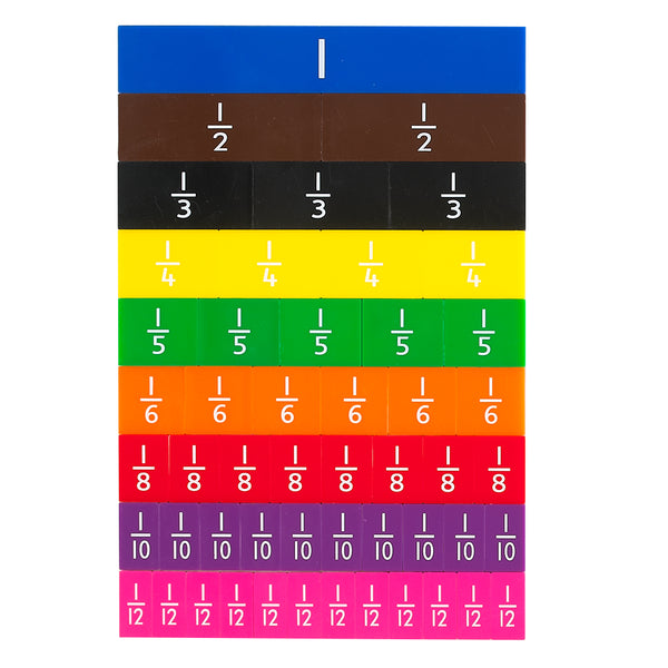 Fraction Tiles - 1 to 12th - Mini Printed - 51pcs