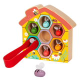 hi Pando – Wooden Colour Sorter – Beehive Themed – 9pcs