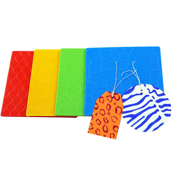 Animal Print Rubbing & Embossing Plates: 4 Pieces