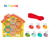 hi Pando – Wooden Colour Sorter – Beehive Themed – 9pcs