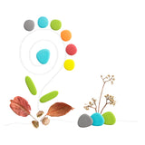EDX - Junior Rainbow Pebbles - Earth Colours - 36pcs Jar - 3 Shapes, 6 Colours