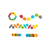 EDX - Junior Rainbow Pebbles - Earth Colours - 36pcs Jar - 3 Shapes, 6 Colours