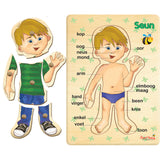 Wooden Peg Puzzle - Boy(Afrikaans)