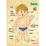 Wooden Peg Puzzle - Boy(Afrikaans)
