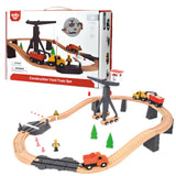 Tooky Toy - Wooden Train Set - Construction Yard