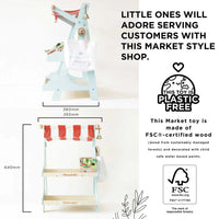 Le Toy Van - Pretend & Play - Wooden Market Stall & Fruit Play Food Crate - 3pcs