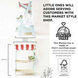 Le Toy Van - Pretend & Play - Wooden Market Stall & Fruit Play Food Crate - 3pcs