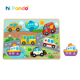 hi Pando - Chunky Wooden Puzzle - Transport - 8pcs