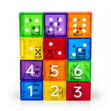Translucent Dice in Dice - Number & Dot Maths Set for Sensory Light Play - 12pcs