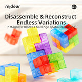 Mideer - Magnetic Cube Building Blocks - Kids Geometry Game 54 Activity Cards