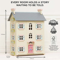 Le Toy Van - Pretend & Play - Cherry Tree Hall Wooden Dolls House(Unfurnished)