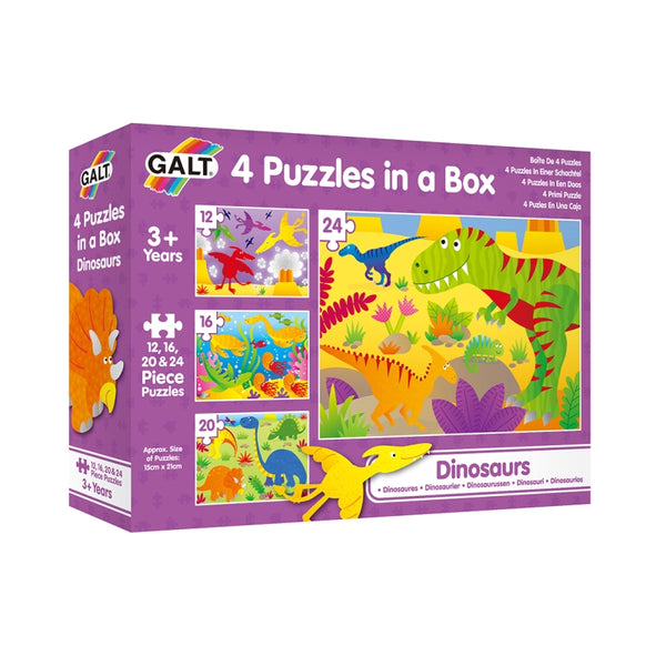 Galt - 4 Puzzle in Box - Dinosaurs