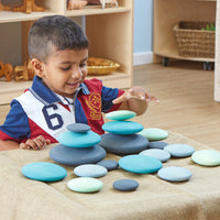 Wooden Stacking Pastel Pebbles 18pc