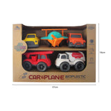 Bioplastic Plane, Cars & Emergency Vehicles Set