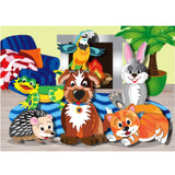 Wooden Puzzle Family Pets 15pc