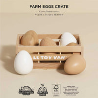 Le Toy Van - Pretend & Play - Wooden Farm Eggs Food Crate - 7 Pcs