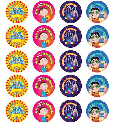 Maths – Wiskunde Plakkers Stickers – 100pcs