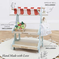 Le Toy Van - Pretend & Play - Wooden Market Stall & Fruit Play Food Crate - 3pcs