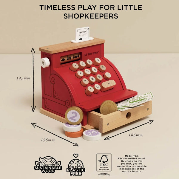 Le Toy Van - Wooden Shop Till: Cash Register and Money - 11pcs