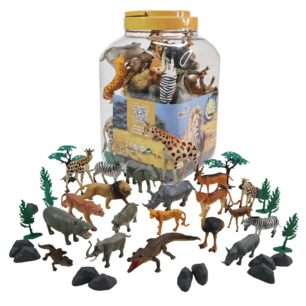 Wild Animals Playset - 40pcs in Bucket – edu-options