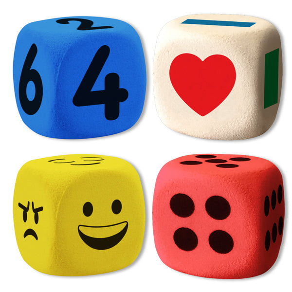 Giant Assorted Dice Pack 4pc (7.5cm)