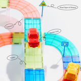 Mideer - Racing Track Grooved Magnetic Tiles Building Set
