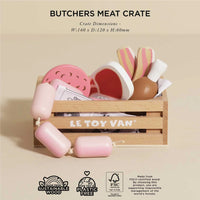 Le Toy Van - Pretend & Play - Wooden Butchers Meat Food Crate - 7pcs