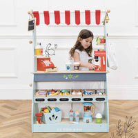 Le Toy Van - Pretend & Play - Wooden Shop & Cafe Market Stand 90 x 36 x 122 cm