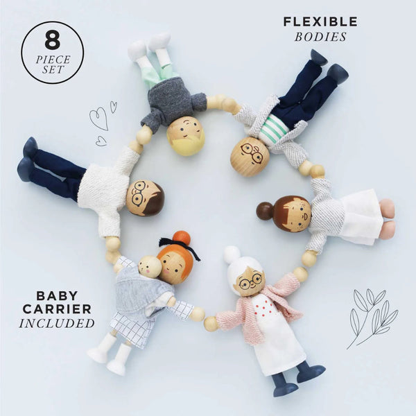 Le Toy Van - Pretend & Play - Wooden Dolls House Family Set - 7pcs