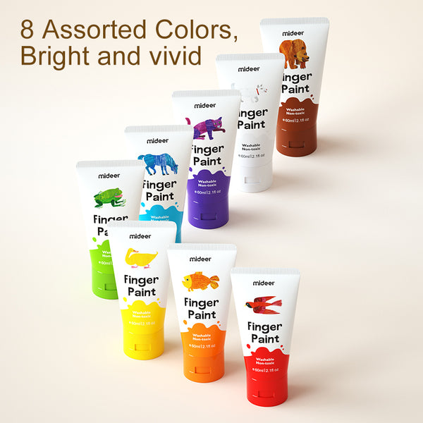 Finger Paint Tube Set - 8 Colours