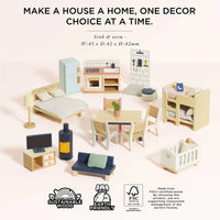 Le Toy Van - Pretend & Play - Complete Dolls House Furniture Set - 35pcs