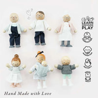 Le Toy Van - Pretend & Play - Wooden Dolls House Family Set - 7pcs