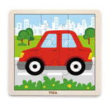 Wooden Puzzle Storage with 12x 9pc Puzzles