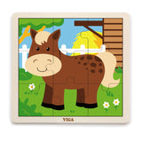 Wooden Puzzle Storage with 12x 9pc Puzzles