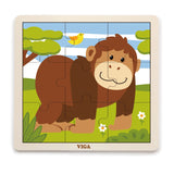 Wooden Puzzle Storage with 12x 9pc Puzzles