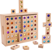 Gem-Encrusted Wooden Block set 128pc in box tray