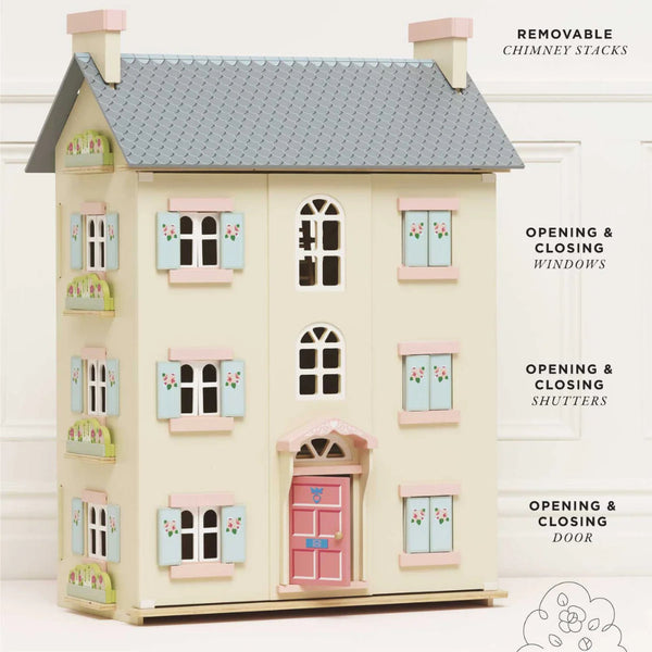 Le Toy Van - Pretend & Play - Cherry Tree Hall Wooden Dolls House(Unfurnished)