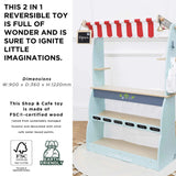 Le Toy Van - Pretend & Play - Wooden Shop & Cafe Market Stand 90 x 36 x 122 cm