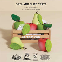Le Toy Van - Pretend & Play - Wooden Orchard Fruits Food Crate - 8pcs