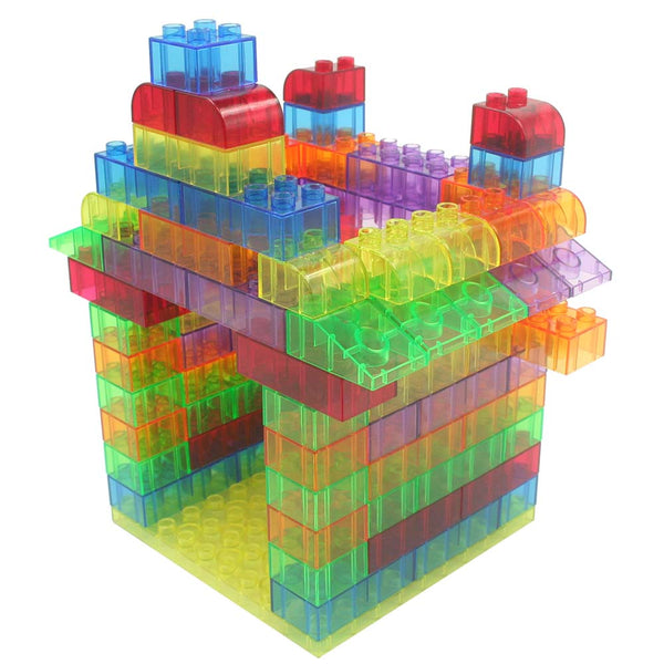 Building Blocks Translucent w PlayBoard 73pc pbag