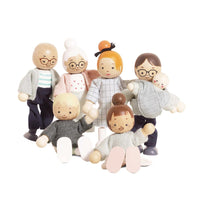 Le Toy Van - Pretend & Play - Wooden Dolls House Family Set - 7pcs