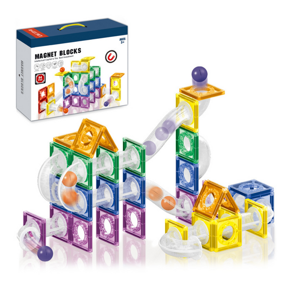 Magnetic Tiles with Track Ball – 84 Pieces