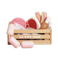 Le Toy Van - Pretend & Play - Wooden Butchers Meat Food Crate - 7pcs