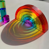 Transparent Rainbow Stacker - Sensory Light Panel Toy - 7pcs