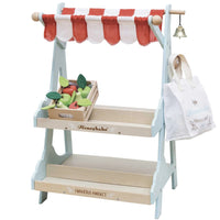 Le Toy Van - Pretend & Play - Wooden Market Stall & Fruit Play Food Crate - 3pcs