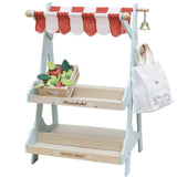 Le Toy Van - Pretend & Play - Wooden Market Stall & Fruit Play Food Crate - 3pcs