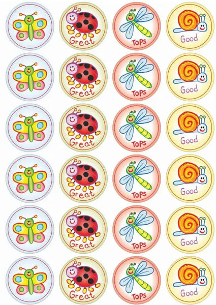 Bugs – Cute Colourful Stickers – 72PCS