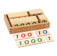 Small Wooden Number Cards in box  (1-9000)