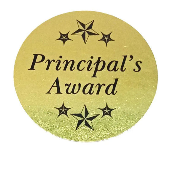 Principal’s Award – Gold Stickers – Gloss Finish – 40mm – 100pc on a roll